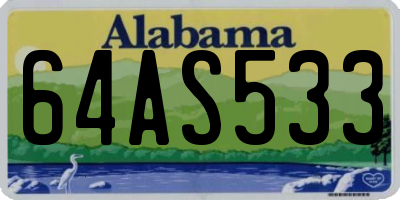 AL license plate 64AS533