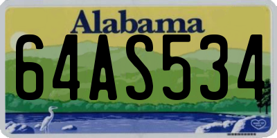 AL license plate 64AS534