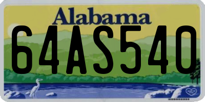AL license plate 64AS540