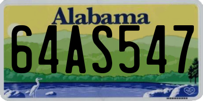 AL license plate 64AS547