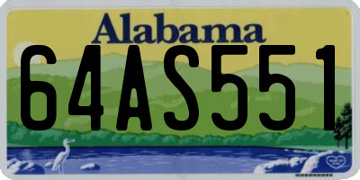 AL license plate 64AS551