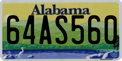 AL license plate 64AS560