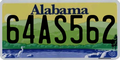 AL license plate 64AS562