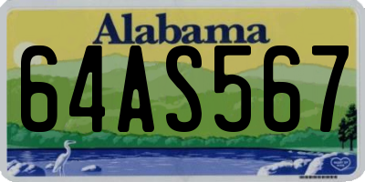 AL license plate 64AS567