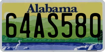 AL license plate 64AS580