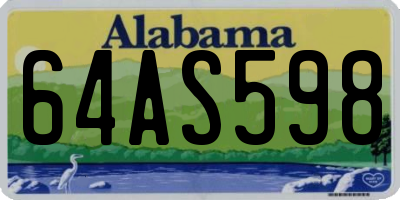 AL license plate 64AS598