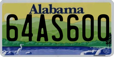 AL license plate 64AS600
