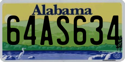 AL license plate 64AS634