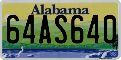 AL license plate 64AS640