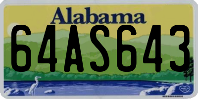 AL license plate 64AS643