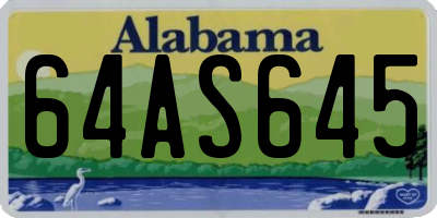 AL license plate 64AS645