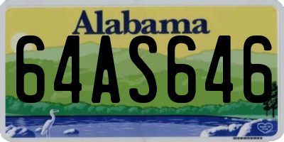 AL license plate 64AS646