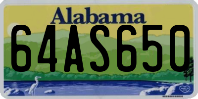 AL license plate 64AS650