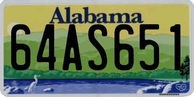 AL license plate 64AS651