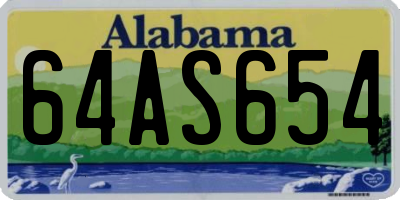 AL license plate 64AS654