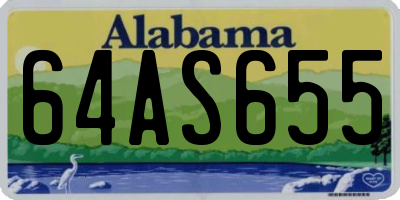 AL license plate 64AS655