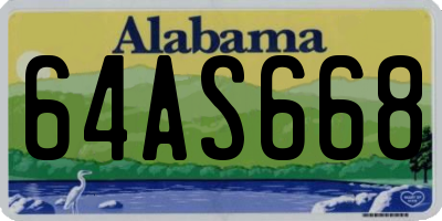 AL license plate 64AS668