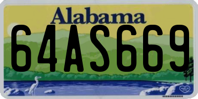 AL license plate 64AS669