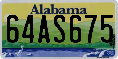 AL license plate 64AS675