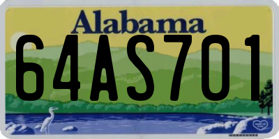 AL license plate 64AS701