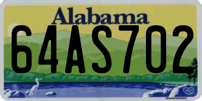 AL license plate 64AS702