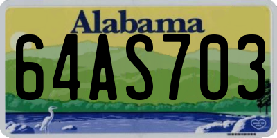 AL license plate 64AS703
