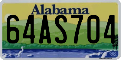 AL license plate 64AS704