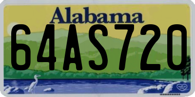 AL license plate 64AS720