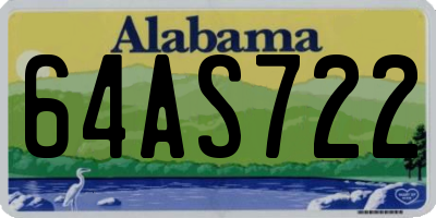 AL license plate 64AS722