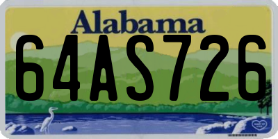 AL license plate 64AS726