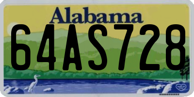 AL license plate 64AS728
