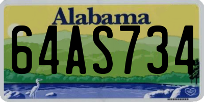 AL license plate 64AS734