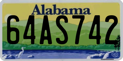 AL license plate 64AS742