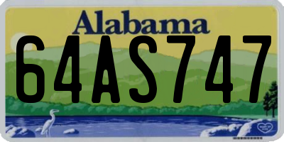 AL license plate 64AS747