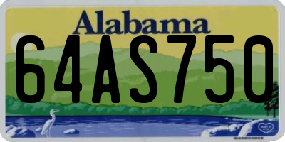 AL license plate 64AS750
