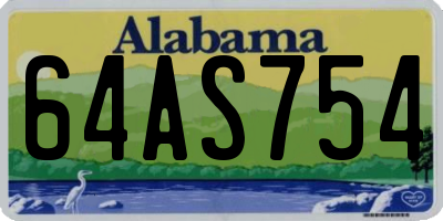 AL license plate 64AS754