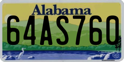 AL license plate 64AS760