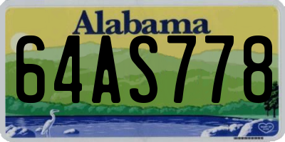 AL license plate 64AS778
