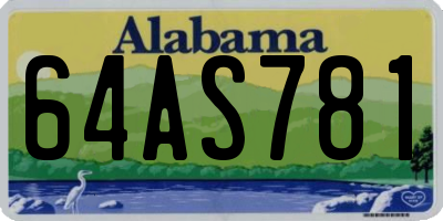AL license plate 64AS781