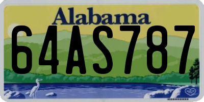 AL license plate 64AS787