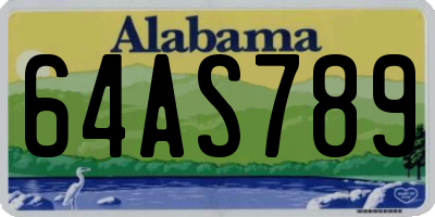 AL license plate 64AS789