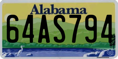 AL license plate 64AS794