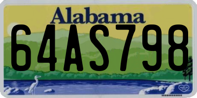 AL license plate 64AS798