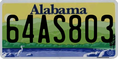 AL license plate 64AS803