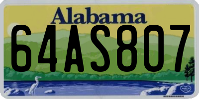 AL license plate 64AS807
