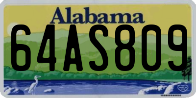 AL license plate 64AS809