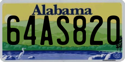 AL license plate 64AS820