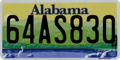AL license plate 64AS830