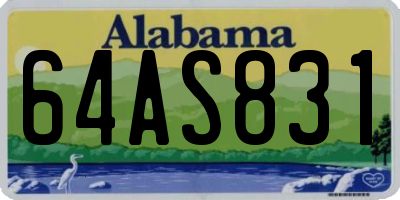 AL license plate 64AS831
