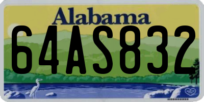 AL license plate 64AS832